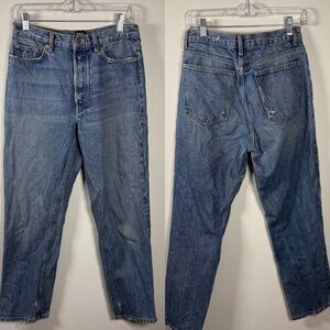 BDG Blue Straight Hi Rise Jeans Vintage-Inspired Rigid Denim Size 28